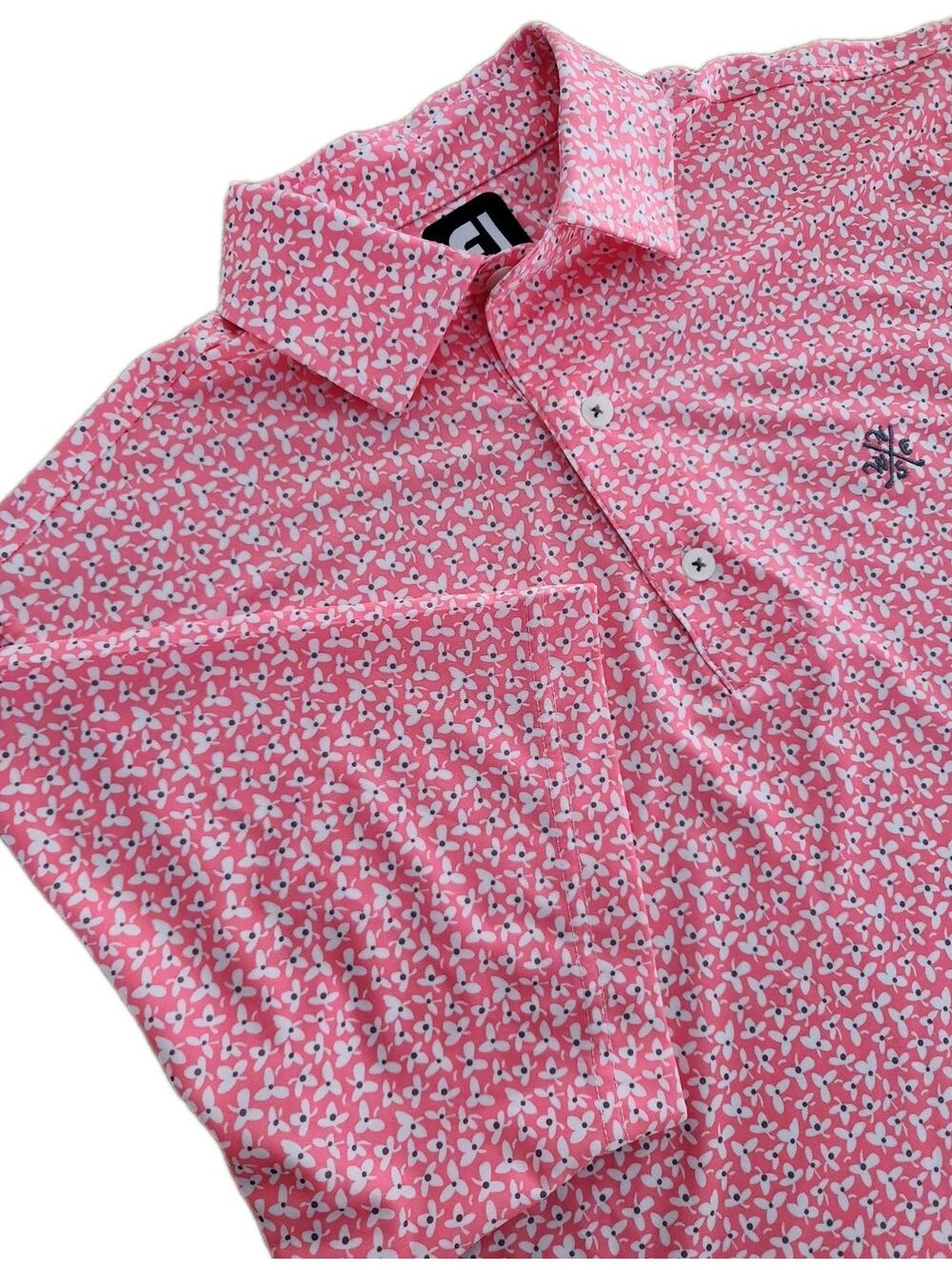 FootJoy Mens Limited Edition Lisle Flower Floral Print Polo Shirt Size S EUC - Picture 1 of 8